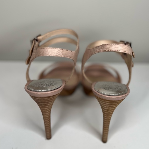 Vince Camuto Renalla Platform Heels Sandals Beige Leather Ankle Strap Si… - Picture 3 of 5